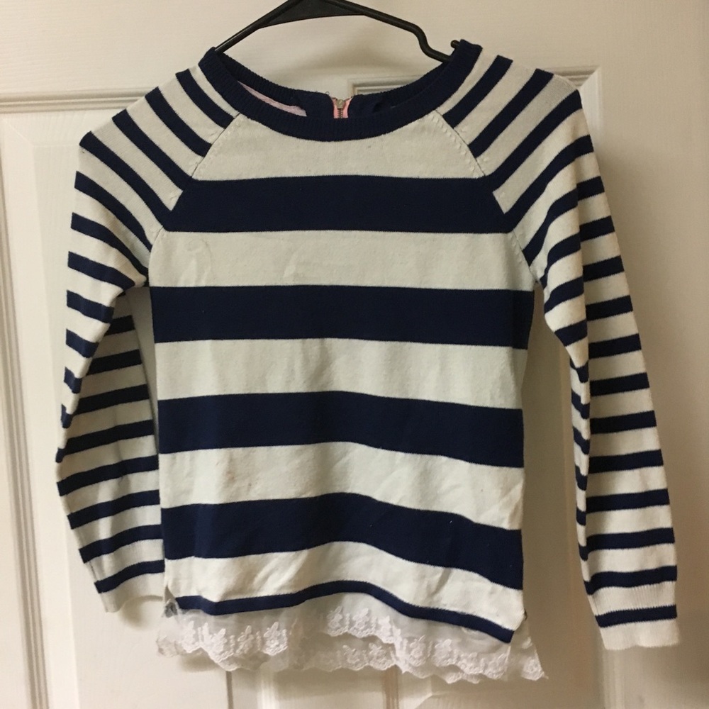 Striped Lace Ruffles Youth/Girls Sweater